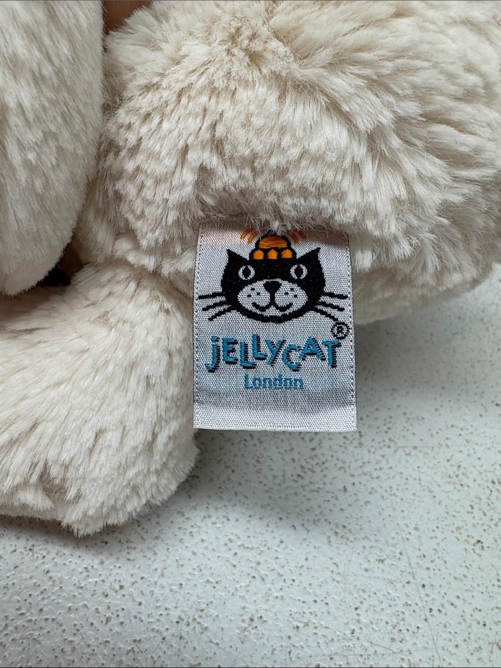 Jellycat Cream Plush Cat Tag Toy